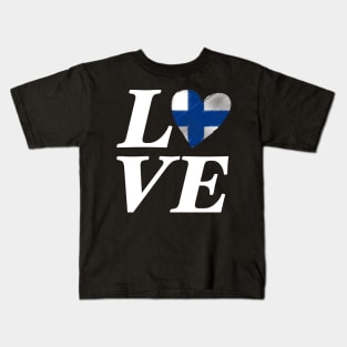 Finland Love Heart Suomi Helsinki Flag Gift Idea Kids T-Shirt